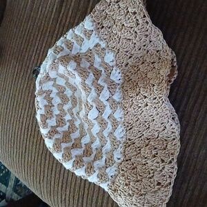 Daniele Meucci Paper Straw Tan and White Women's Hat